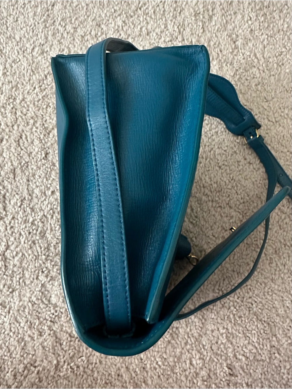 Balenciaga Teal Leather Satchel with Gold Hardware - Picture 7 of 7